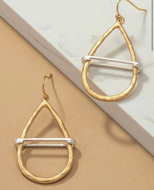 Two Tone Teardrop Earring