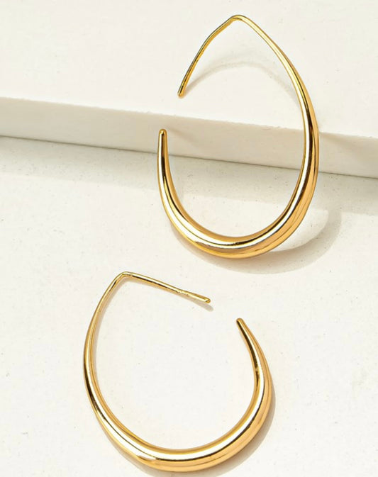 Open Large Gold Oval Hoops