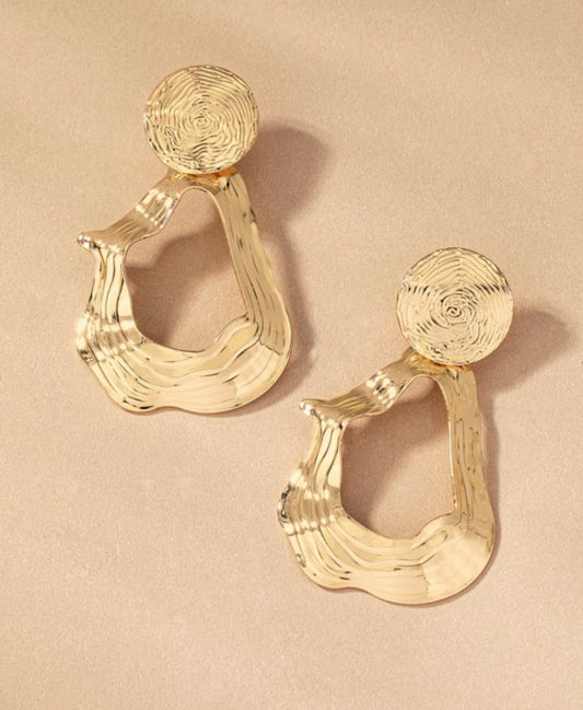 Asymmetric Gold Earrings